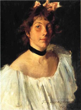 白いドレスを着た女性の肖像 別名ミス・エディス・ニューボールド・ウィリアム・メリット・チェイス Oil Paintings